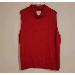 Jon Lawrence Womens Sleeveless Top Size‎ 3X Silk Cowl Red Business Casual